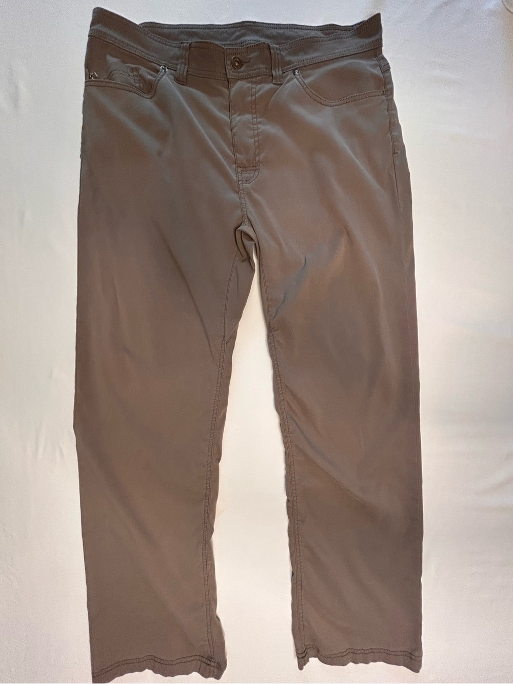 prAna Pants Mens 38 Slim Fit Taupe Stretch Travel Outdoor Casual